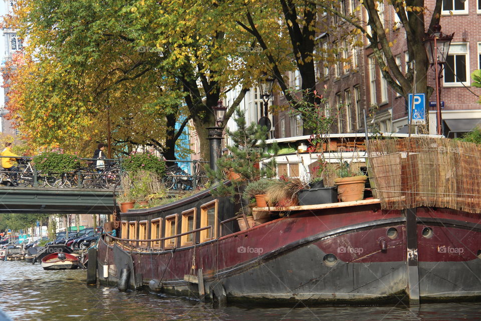 boat in Amsterdam