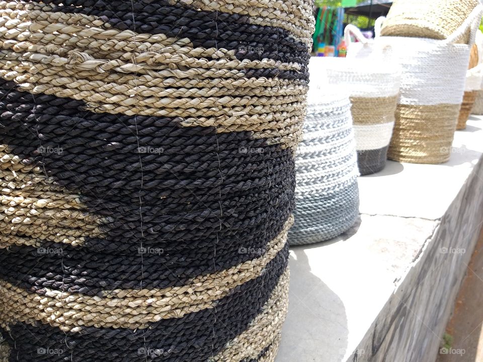 it is black rattan basket. you can find this basket at sunmor (sunday morning, this is market at bulaksumur jogja which open at sunday morning till 12 pm).