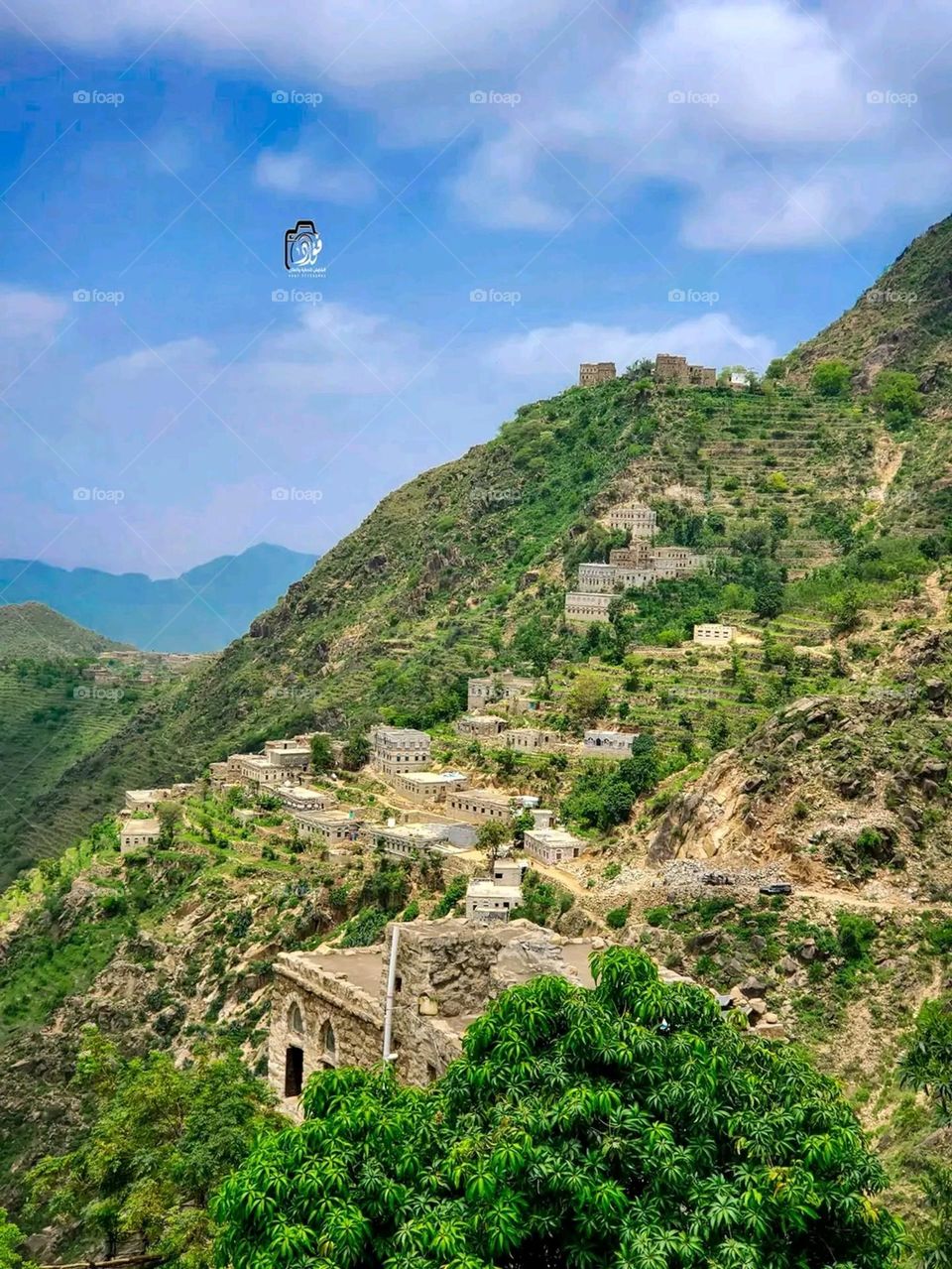 Glory be to God, the magnificent and picturesque view and the natural green trees are a view that is nothing more wonderful than it