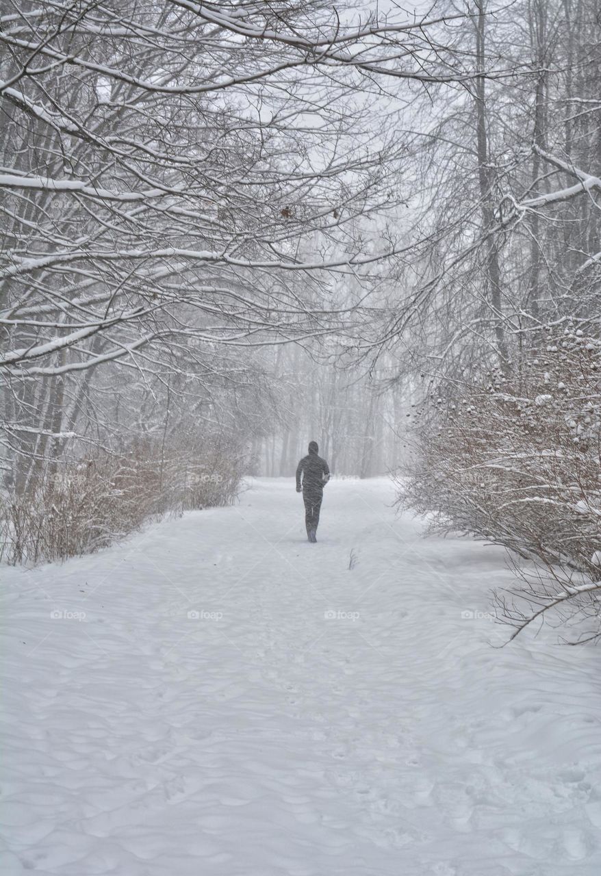 person running in winter park