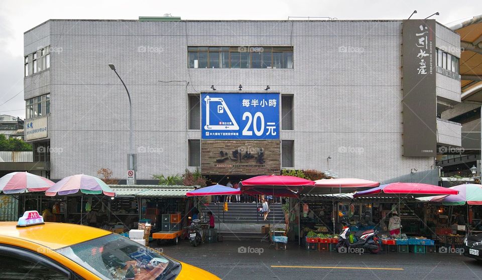 Taipei fish market building in taiwan.