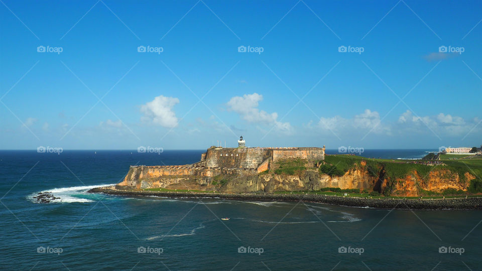 Beach shoreline Old San Juan Puerto Rico