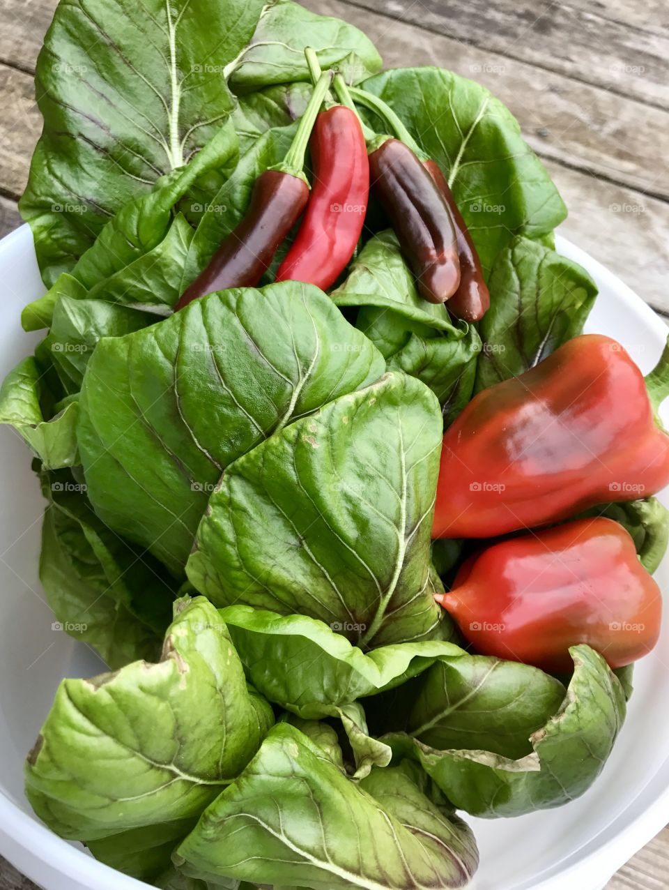 Spinach and bell pepper