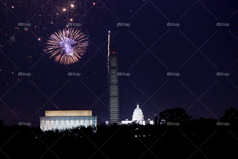 4th of July Fireworks in Washington, DC USA