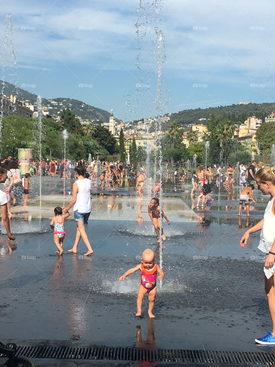 Big fountains and toddlers...greatest combo ever!!