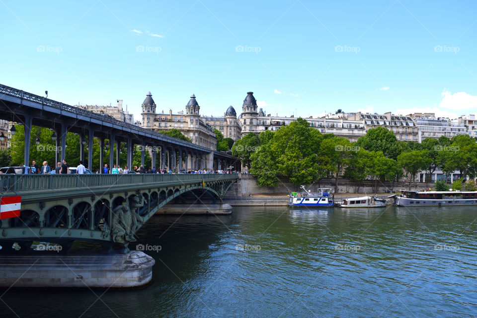 Bridge along Seine river in Paris