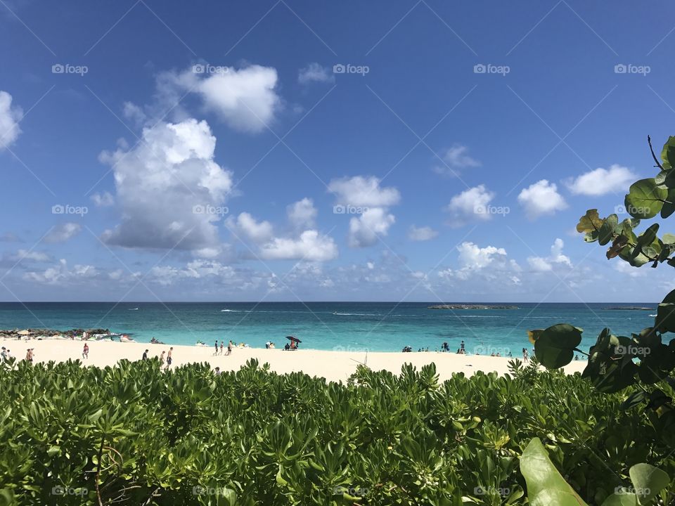 Sitting on the beach in Nassau