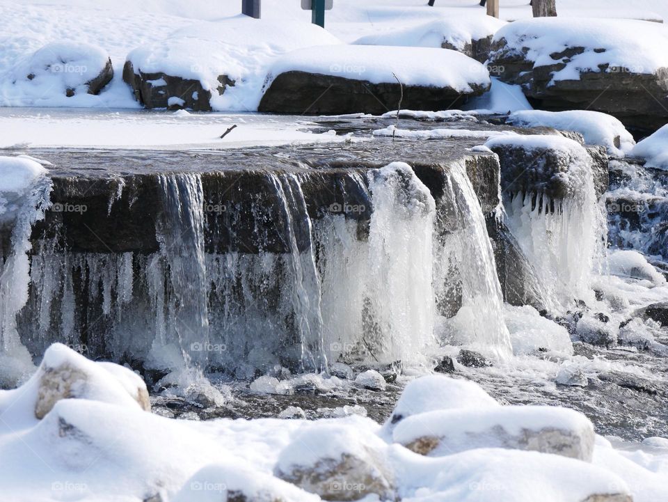 A waterfall at the local park, which is in a state of mid-freeze. It’s beautiful! 