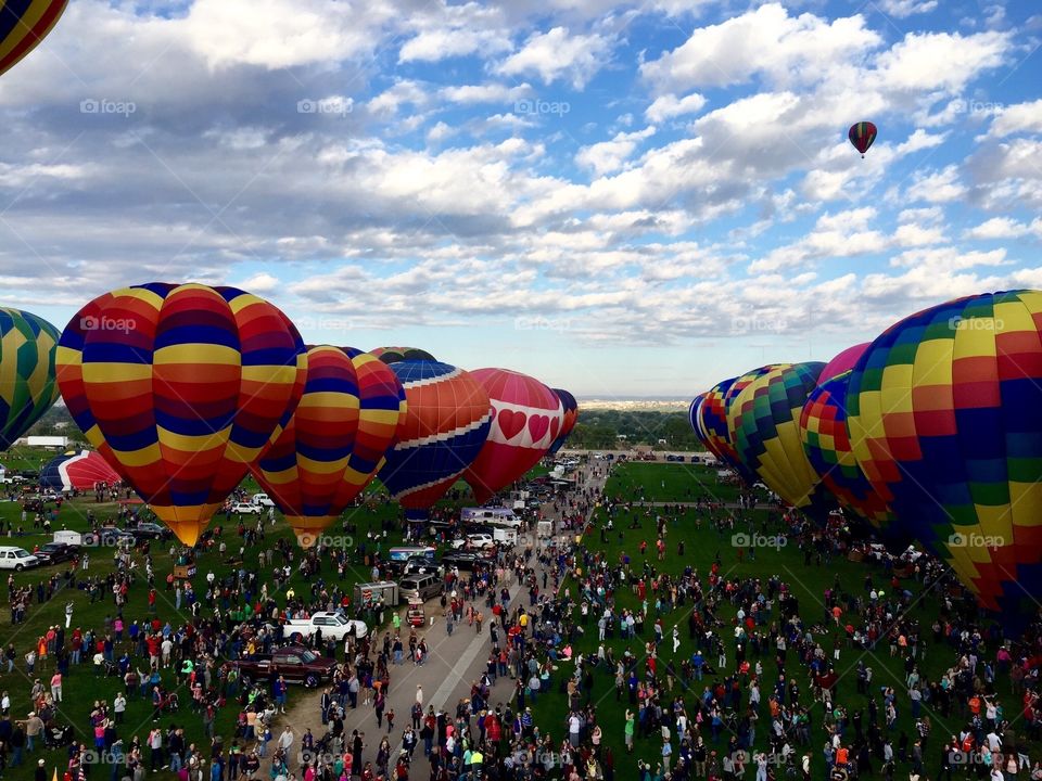 Balloon Fiesta 2015 ABQ. Up in the air, shot of some great colorful balloons!
