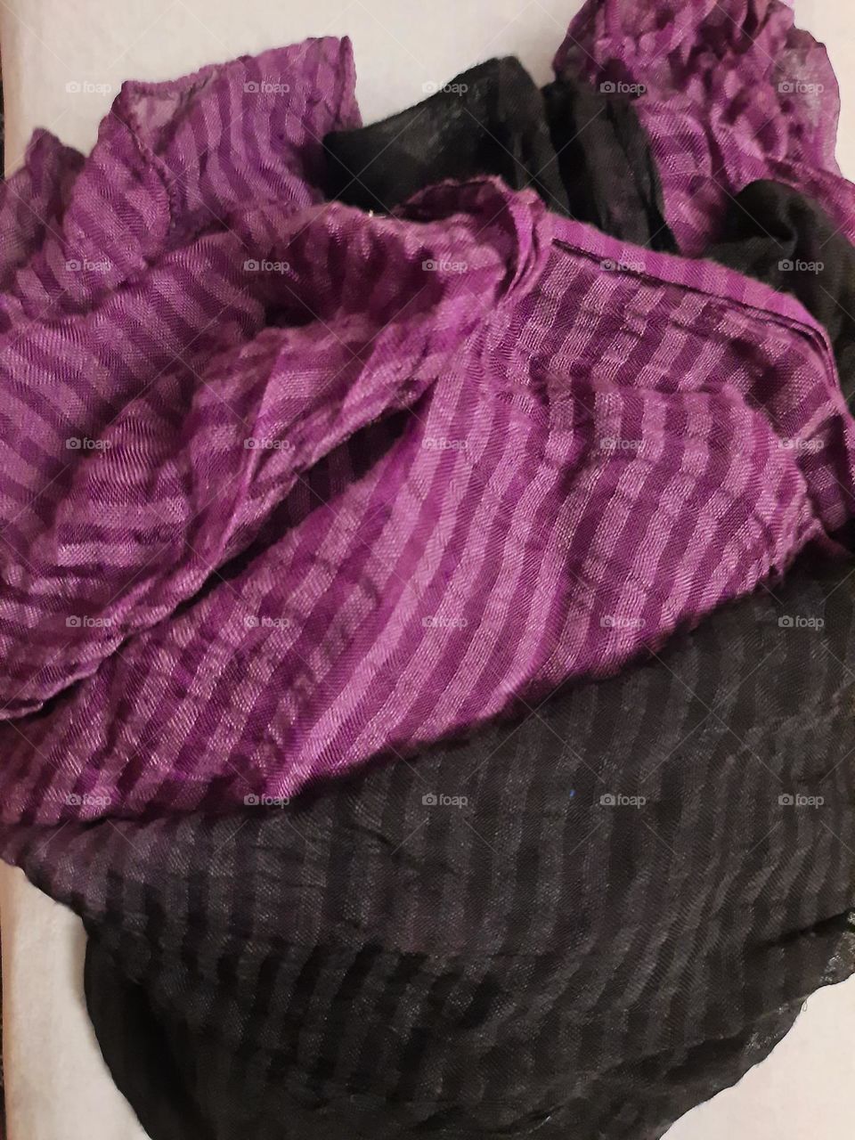 black & purple scarf