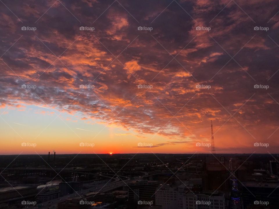 Moody sky - the sky is on fire with the sunset 