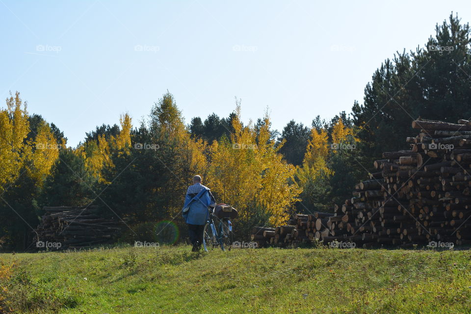 morning walking person autumn beautiful landscape sports lifestyle