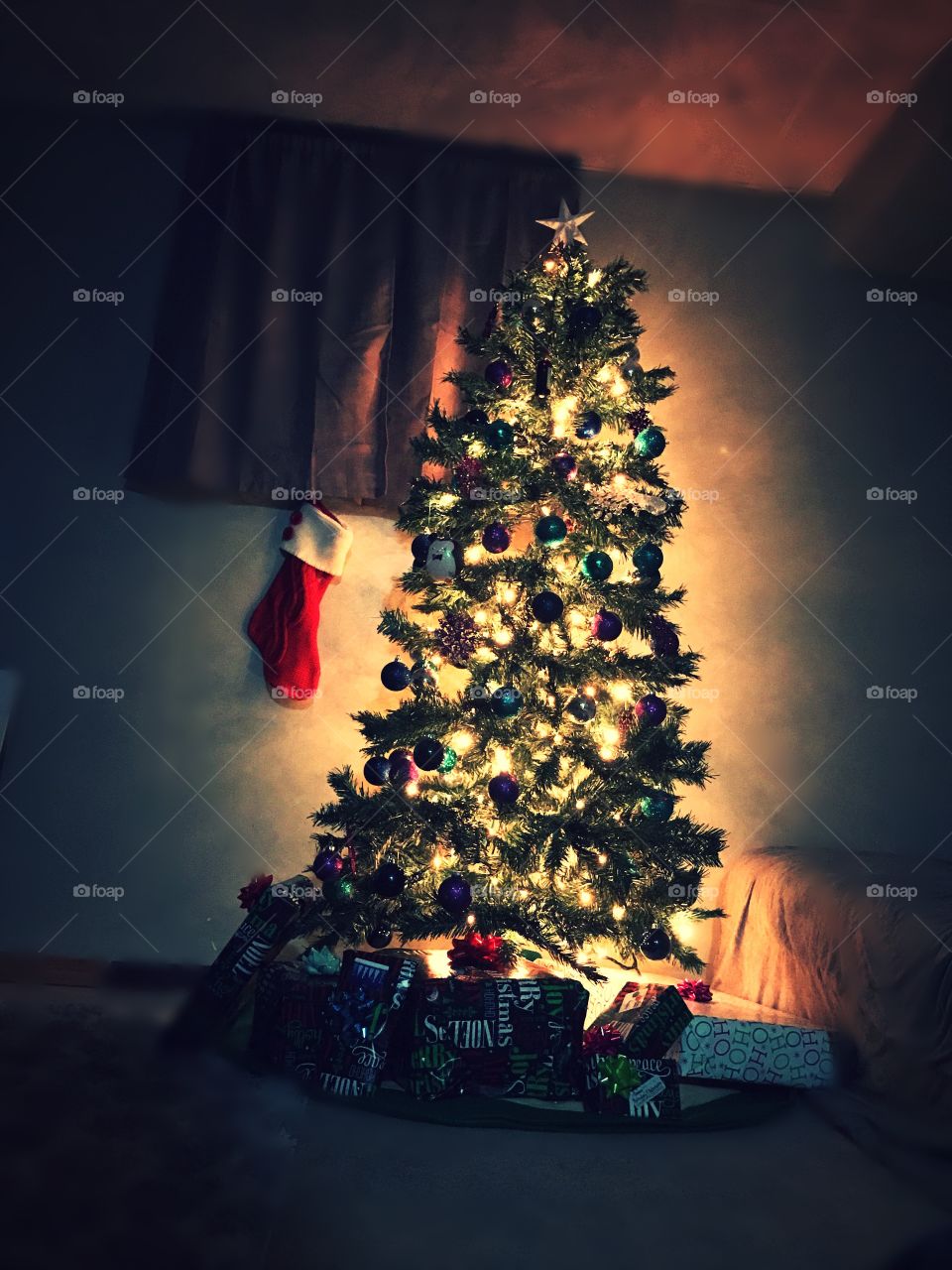Christmas Tree Blue and Purple 