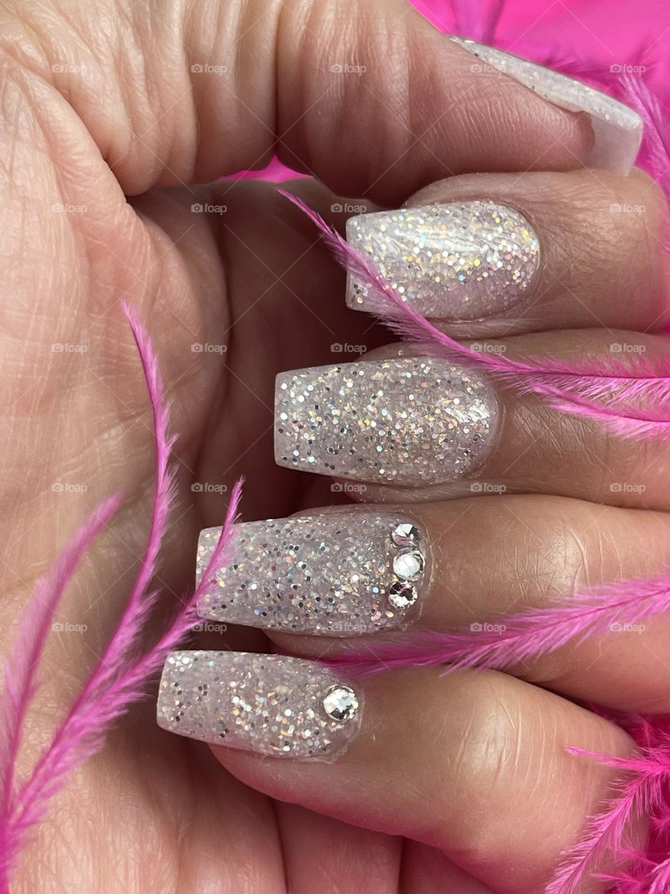 Crystal crusted nails