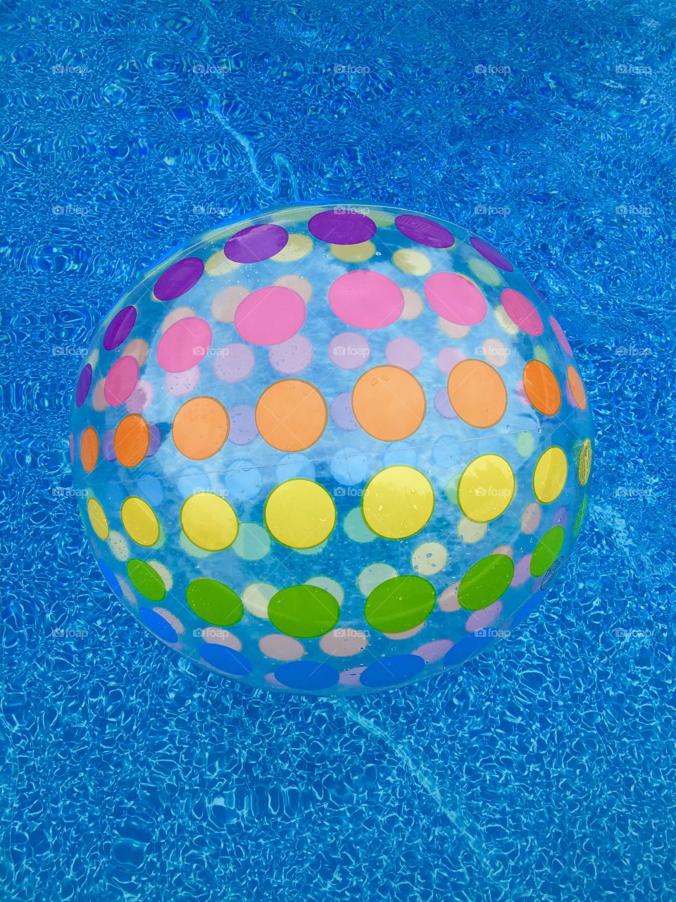 High angle view of colorful ball