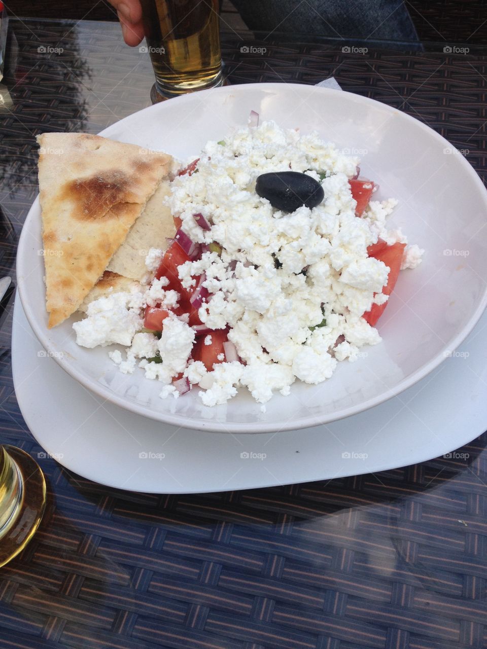 Traditional Bulgarian salad - shopska salta