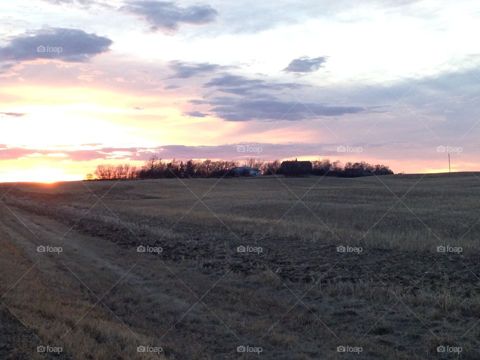 Prairie Farm Sunset