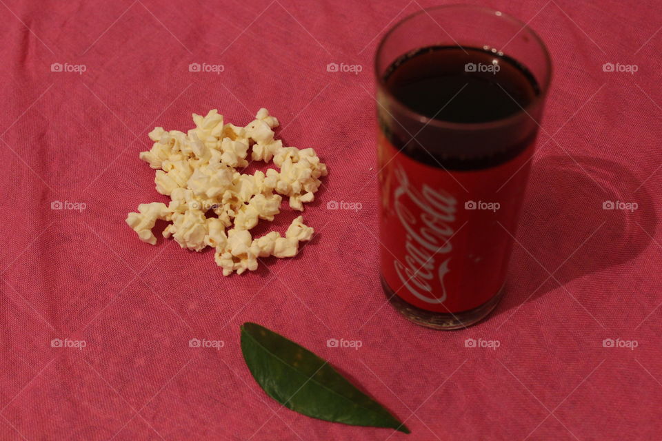 cola and popcorn