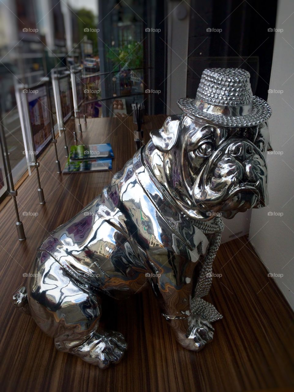 This silver statue caught my eye in a shop window and made me smile so I took a photo using my phone. Beautiful details .... would you agree?