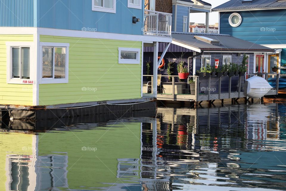 Floating houses on the ocean 