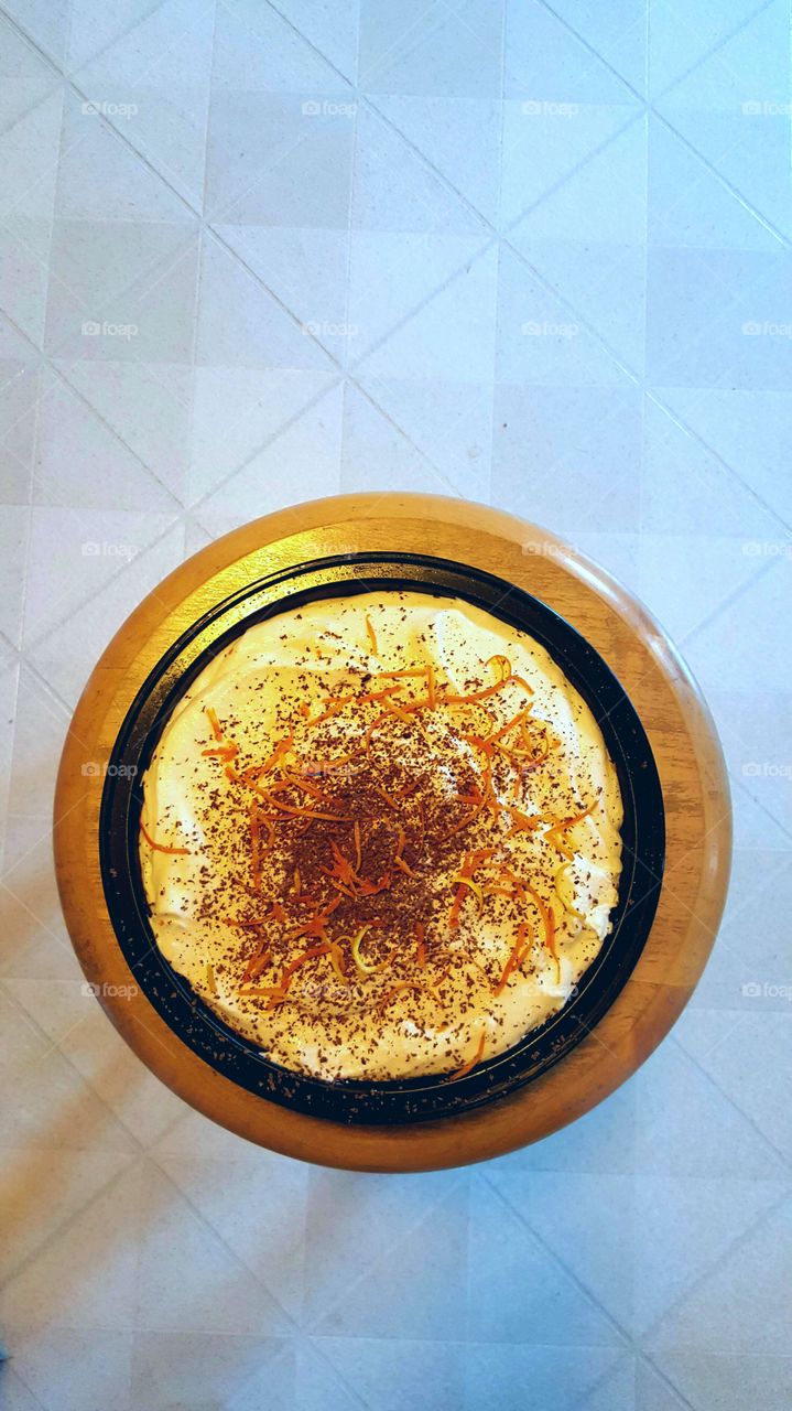 Cannoli Dip with chocolate shavings and orange zest