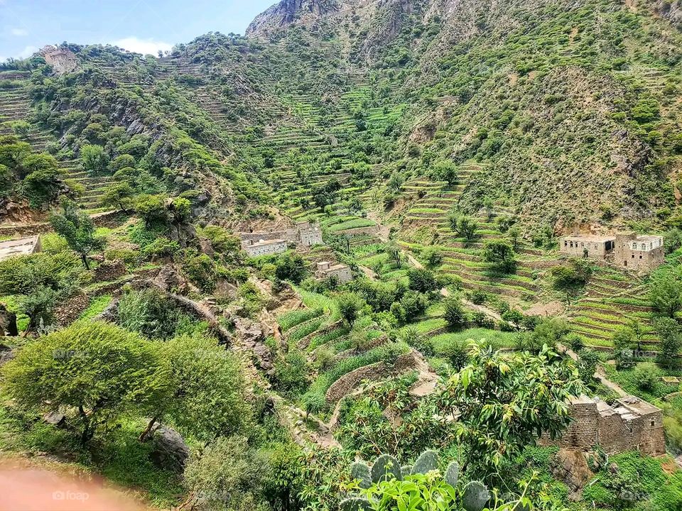 Glory be to God, the magnificent and picturesque view and the natural green trees are a view that is nothing more wonderful than it