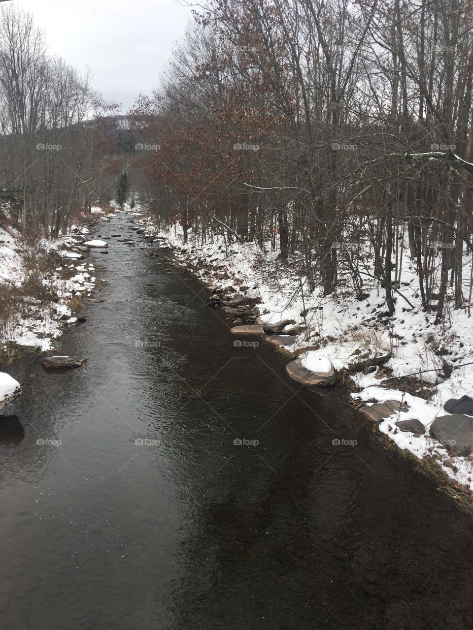 Winter river upstate New York