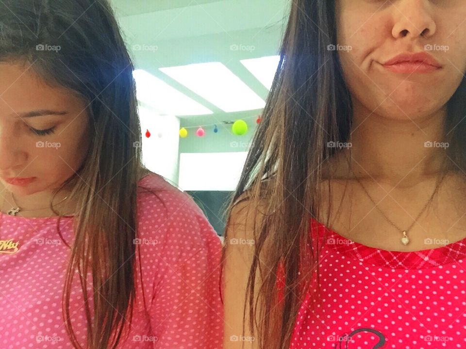 Close-up of two woman