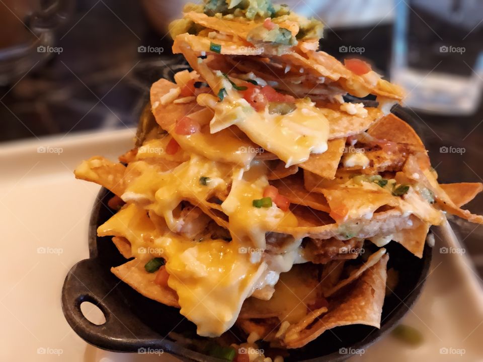 Ultimate Nacho Stack At Grand Lux Cafe Restaurant, Food Photography, Appetizers To Share