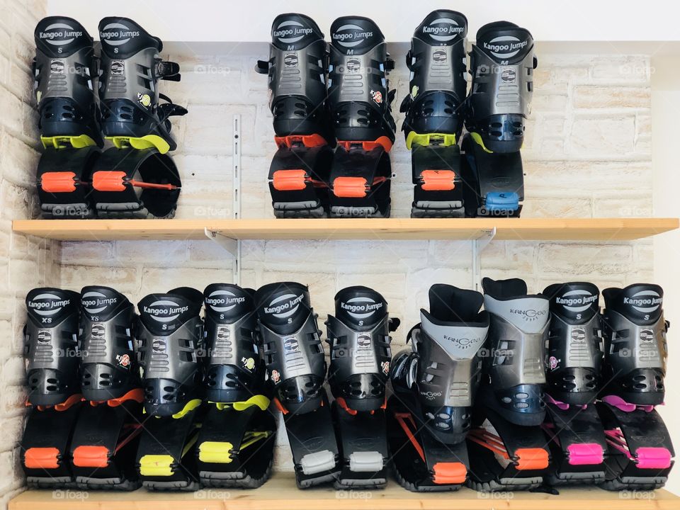 Kangoo jumps boots on the shelf