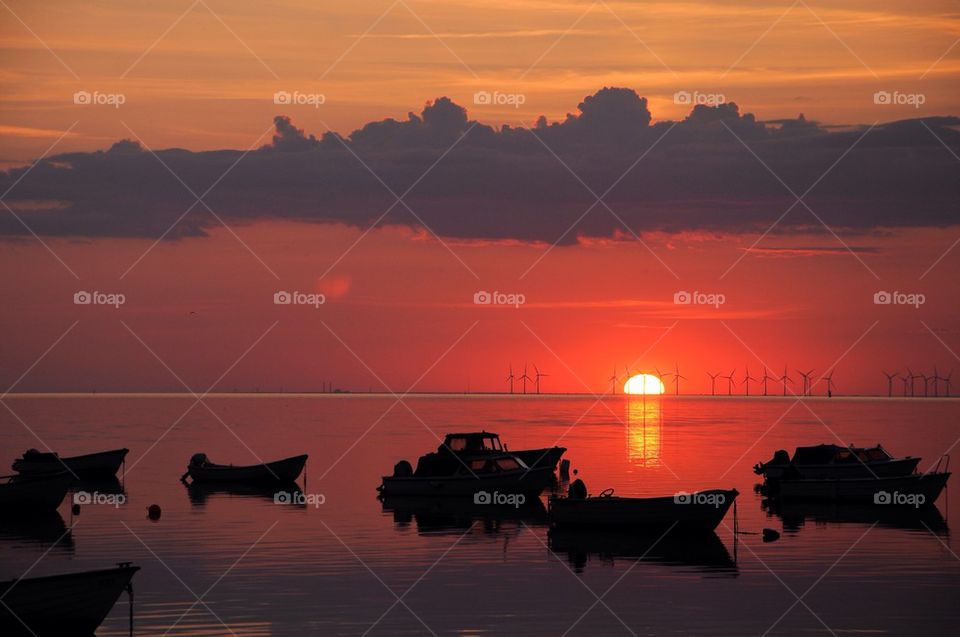 Scenic view of sea during sunset
