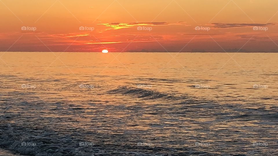 Sunrise over the Atlantic on the South Carolina coast.