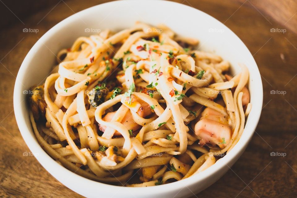 seafood soba noodles