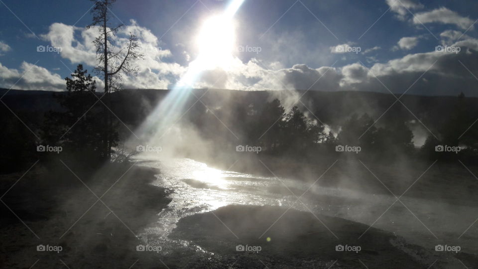 Sunshine through the steam