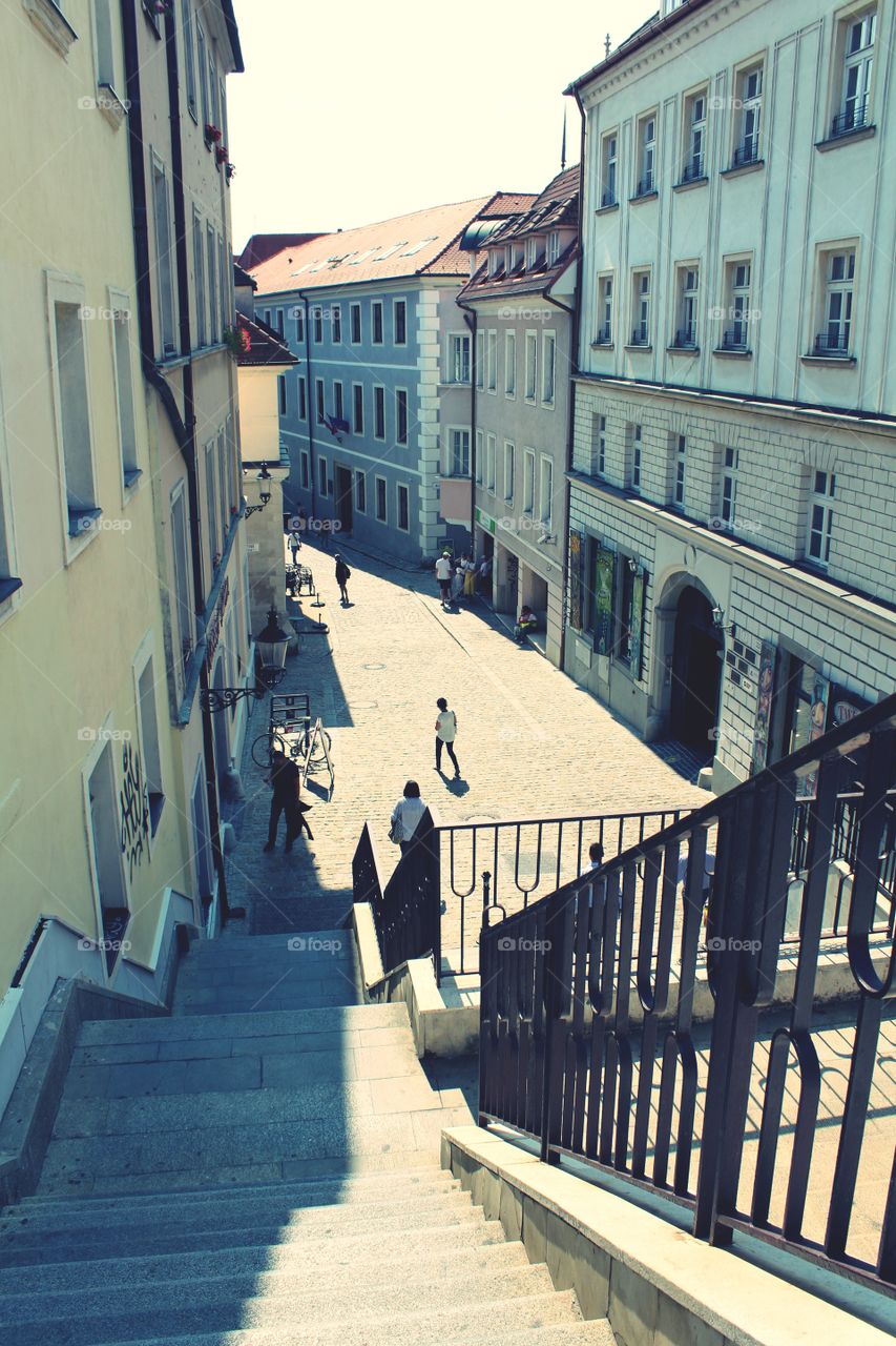 Approach to the old town downstairs