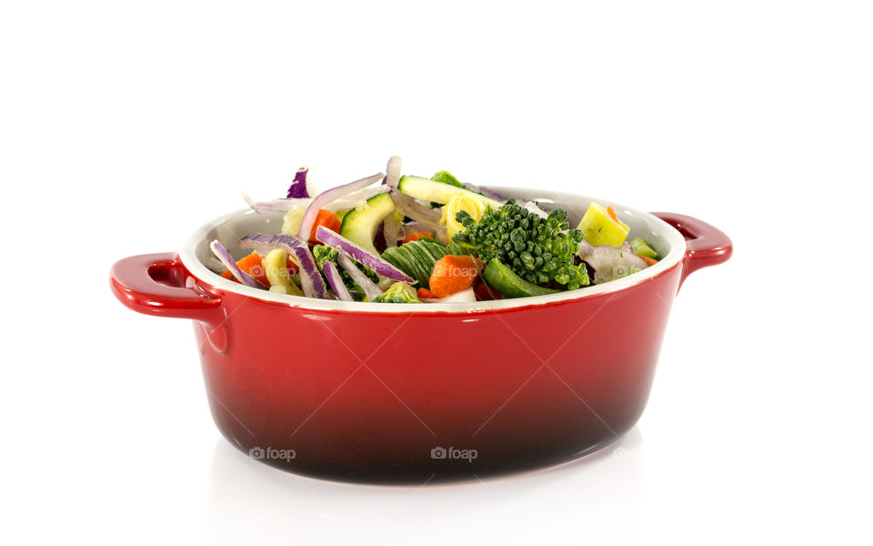 Pot with vegetables