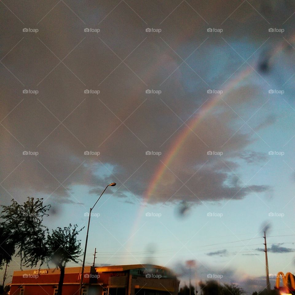Rare double rainbow in Phoenix!!