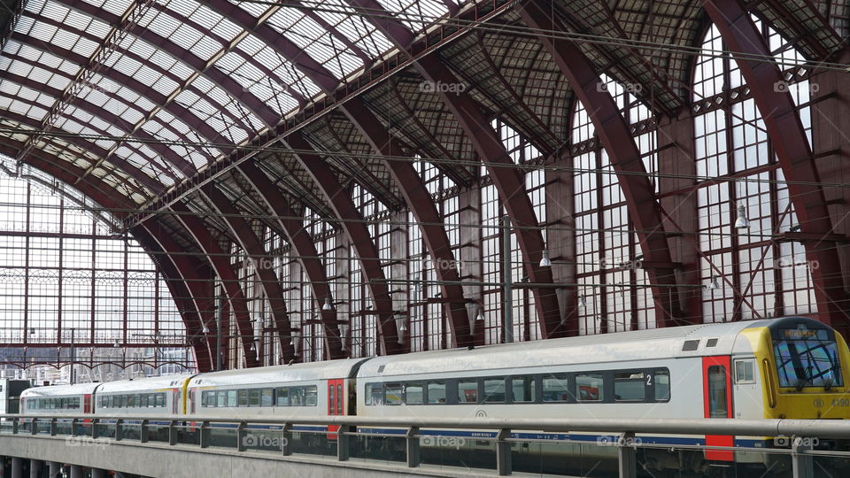 Train station in Antwerp, Belgium.