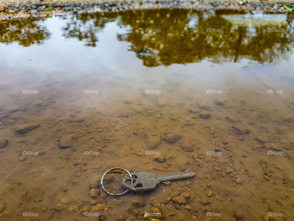 a key submerged in water