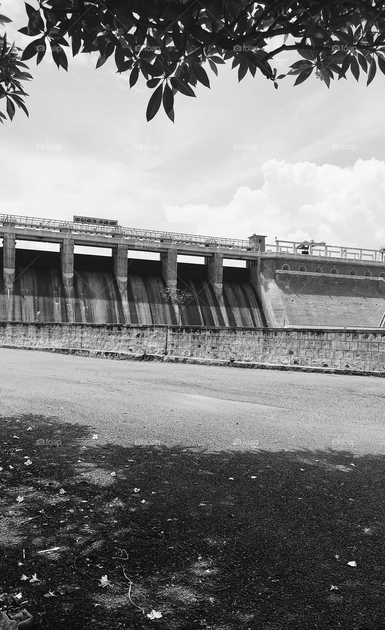 dam black and white image