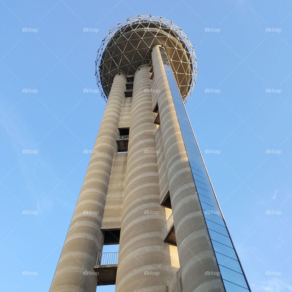 Looking up at the Reunion Tower