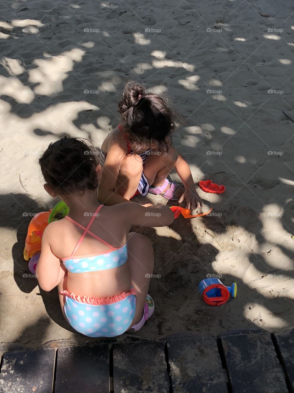 Kids playing at beach