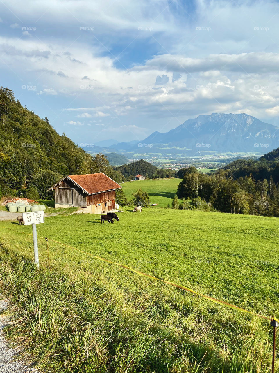 Alpine valley in autumn