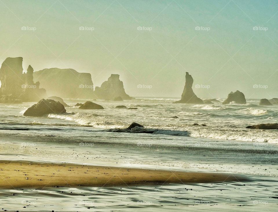 Rocky Pinnacles On Oregon Coast