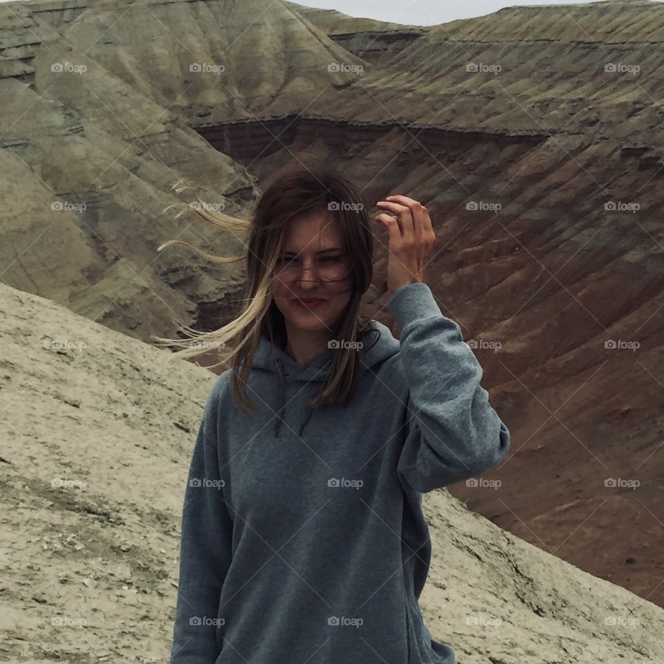 A girl among the mountains