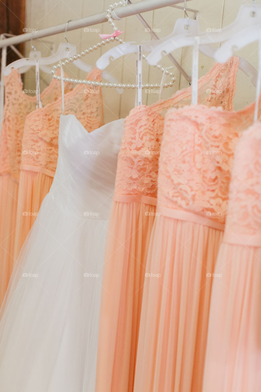 Brides and bridesmaids dresses 