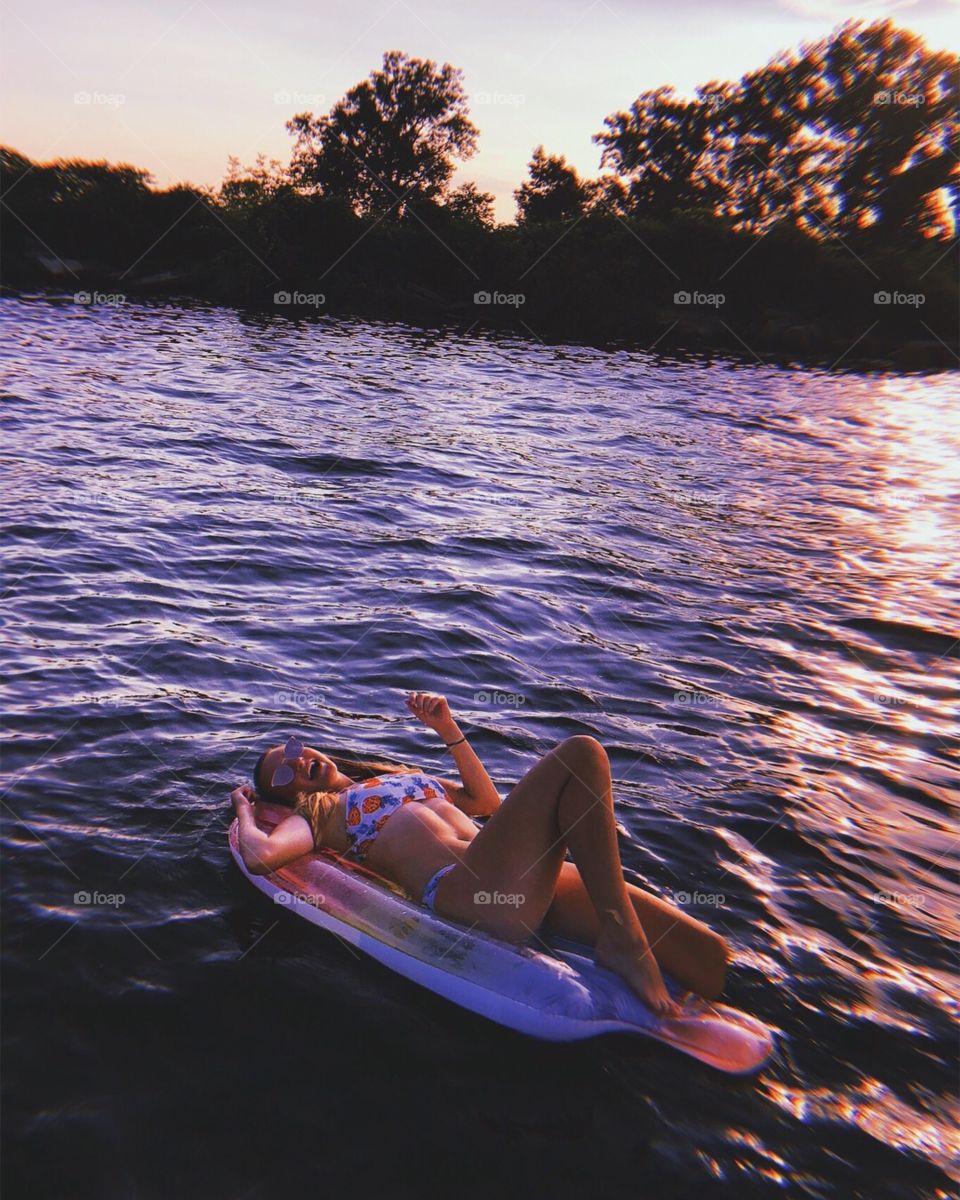 Floating in the sunset
