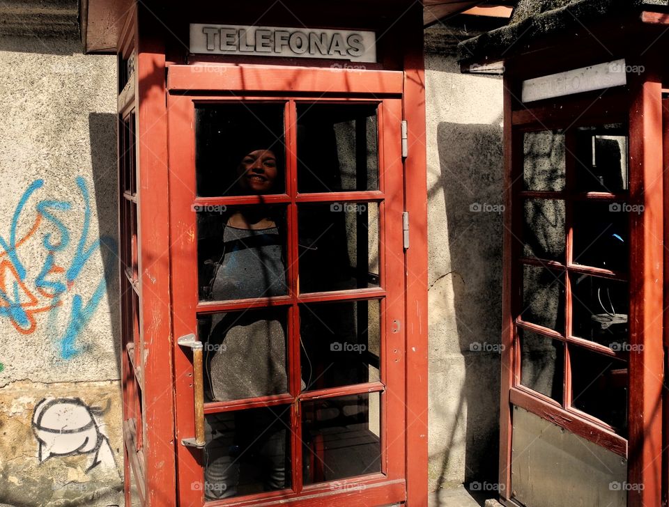 Old telephone booth.