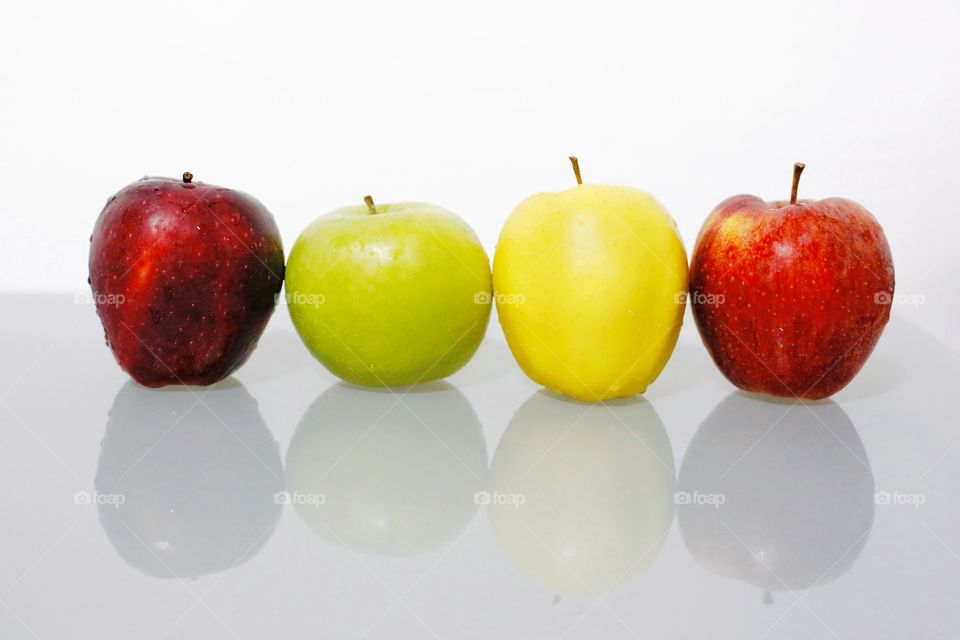 Four types of apples 