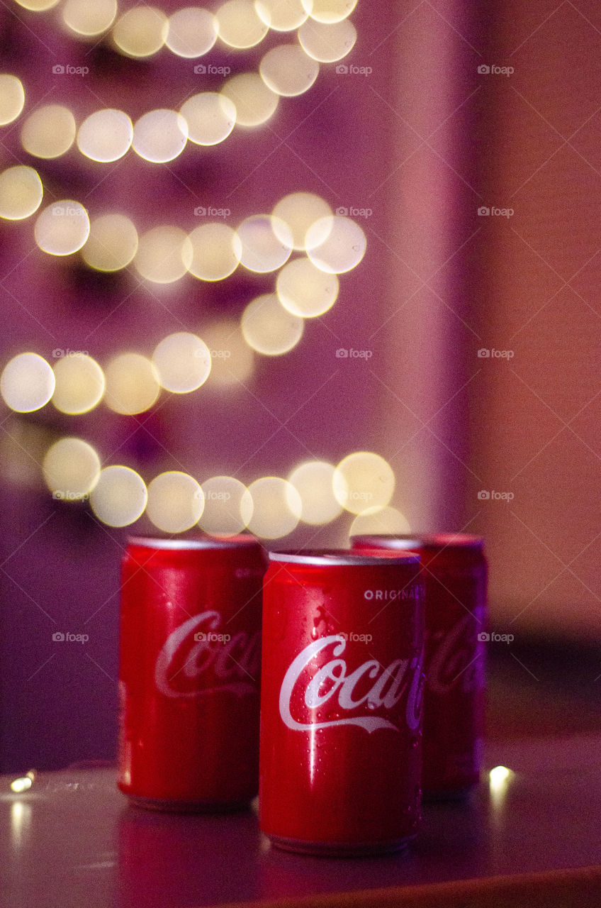 Enjoying the night with a cold can of Coca Cola!